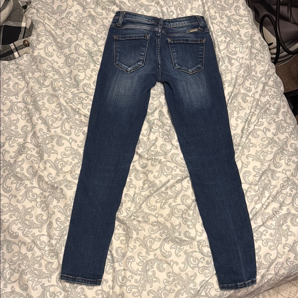 KanCan Ripped Dark Blue Skinny Jeans - Picture 3 of 8